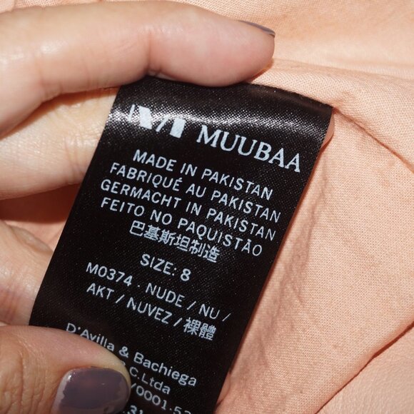 Muubaa Leather Light Pink Moto Jacket 4 - Picture 9 of 11